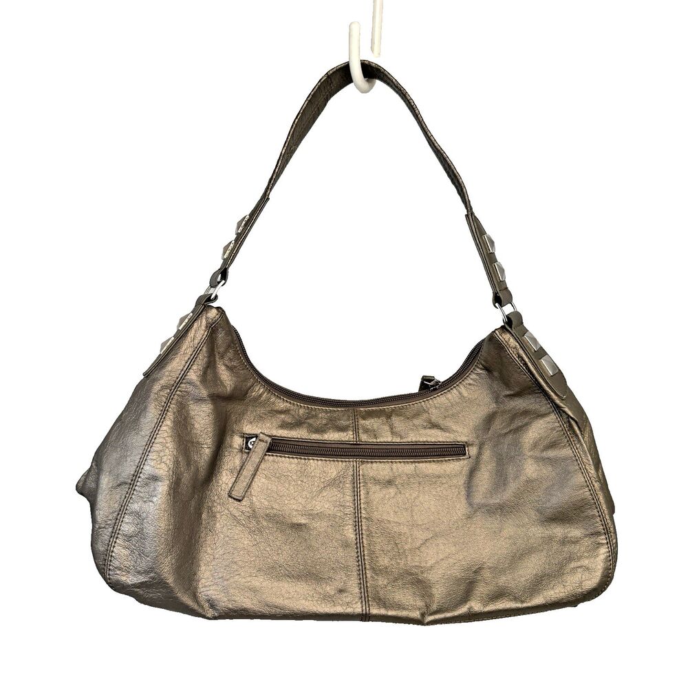 Rolfs Vintage Gold Leather Hobo Shoulder Bag Size 13W 6H 4.5D EUC Handbag